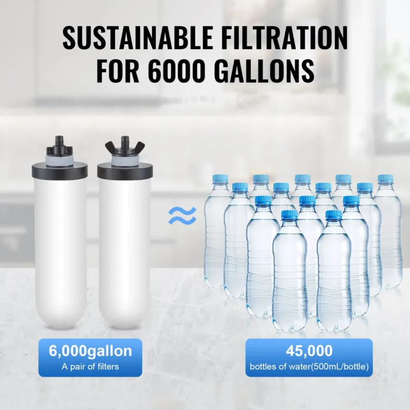 Veefiltrisüsteem 8,5 L, söe- ja keraamiline filter, näidikuga