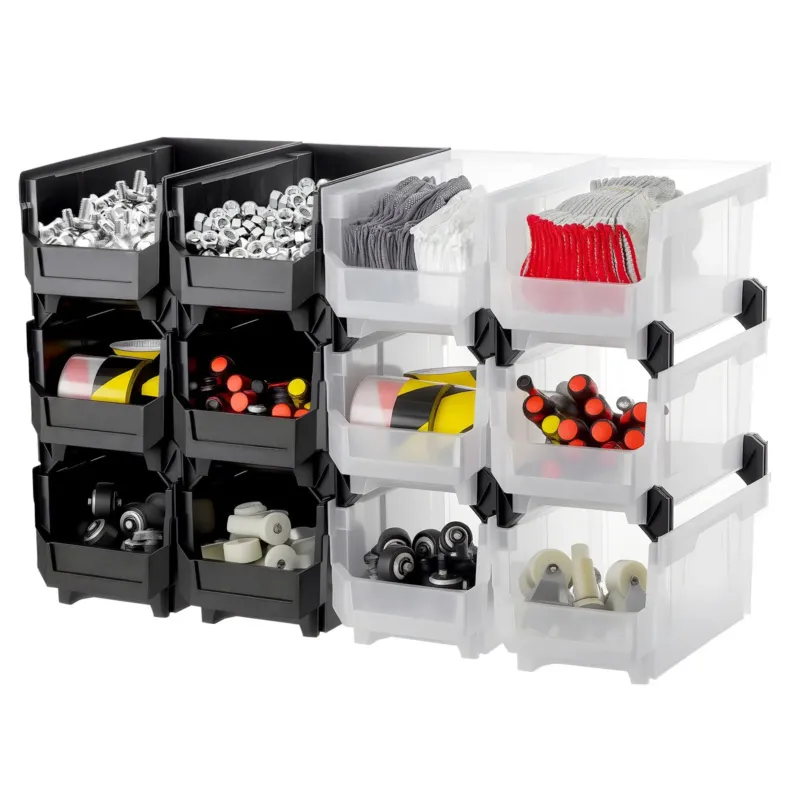 Virnastatavad plastkarbid, 37,7 x 21,5 x 18 cm, 12 tk