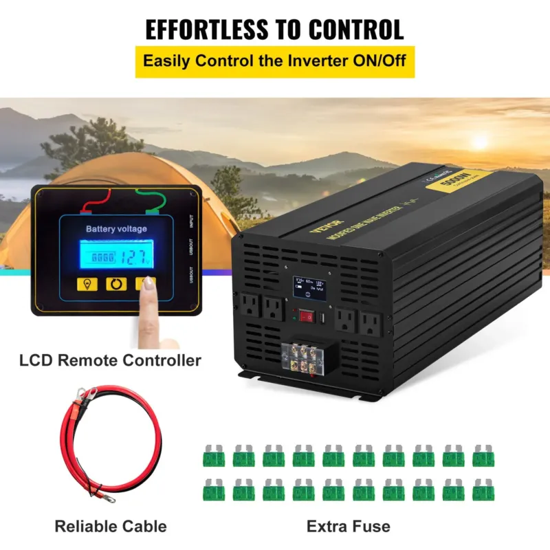 võimsusmuunduri modifitseeritud siinuslaine inverter 5000W DC12V